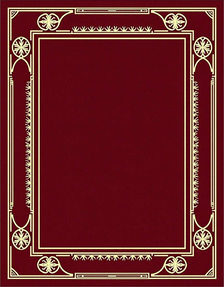 Crimson Gold Ornate Border Rug