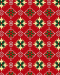 Holiday Red Floral Medallion Repeats Rug