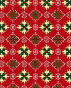 Holiday Red Floral Medallion Repeats Rug