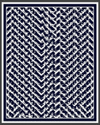 Deep Blue Jagged Chevron Array Rug