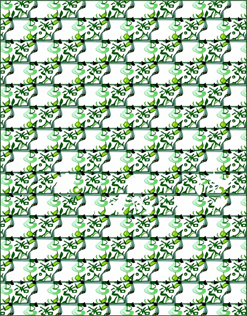 Emerald Green Vine Lattice Rug