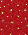 Crimson Golden Starburst Floral Rug