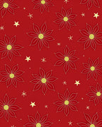 Crimson Golden Starburst Floral Rug