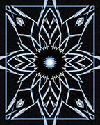 Abstract Icy Blue Starburst Frame Rug