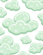 Mint Green Cloud Star Arrangement Rug