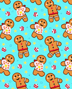Cheerful Gingerbread Man Starry Medley Rug