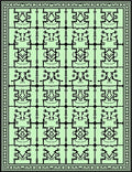 Light Green Black Linear Geometric Composition Rug