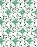 Green Faux Flower With Swirls Rug