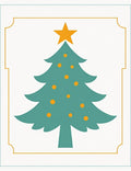 Teal Christmas Tree Orange Star Rug
