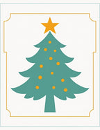 Teal Christmas Tree Orange Star Rug