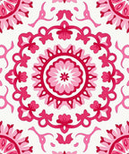 Fuchsia Floral Mandala Symmetry Rug