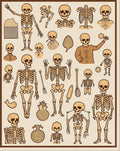 Whimsical Skeleton Collection Beige Rug