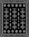 White Snowflake Folk Art Border Rug