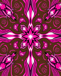 Dynamic Magenta Floral Swirl Rug