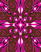 Dynamic Magenta Floral Swirl Rug