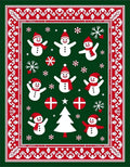 Joyful Snowman Christmas Tree Border Rug