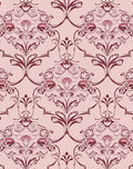 Crimson Pink Floral Arabesque Rug