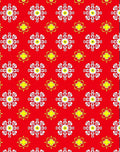 Red White Yellow Floral Medallion Rug