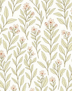 Delicate Peach Blossom Botanical Sprig Rug