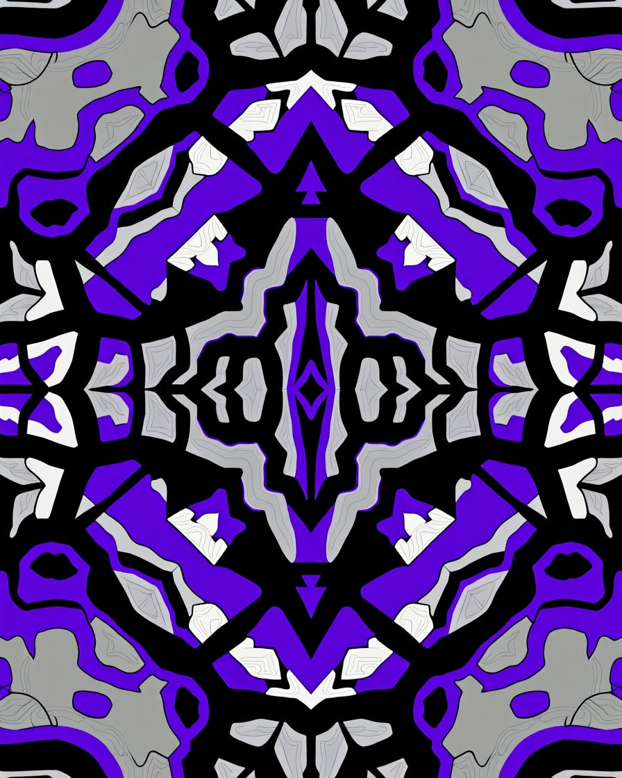 Bold Violet Organic Symmetry Rug