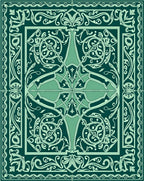 Emerald Green Art Nouveau Floral Rug