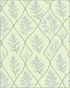 Pale Green Leafy Vine Lattice Rug