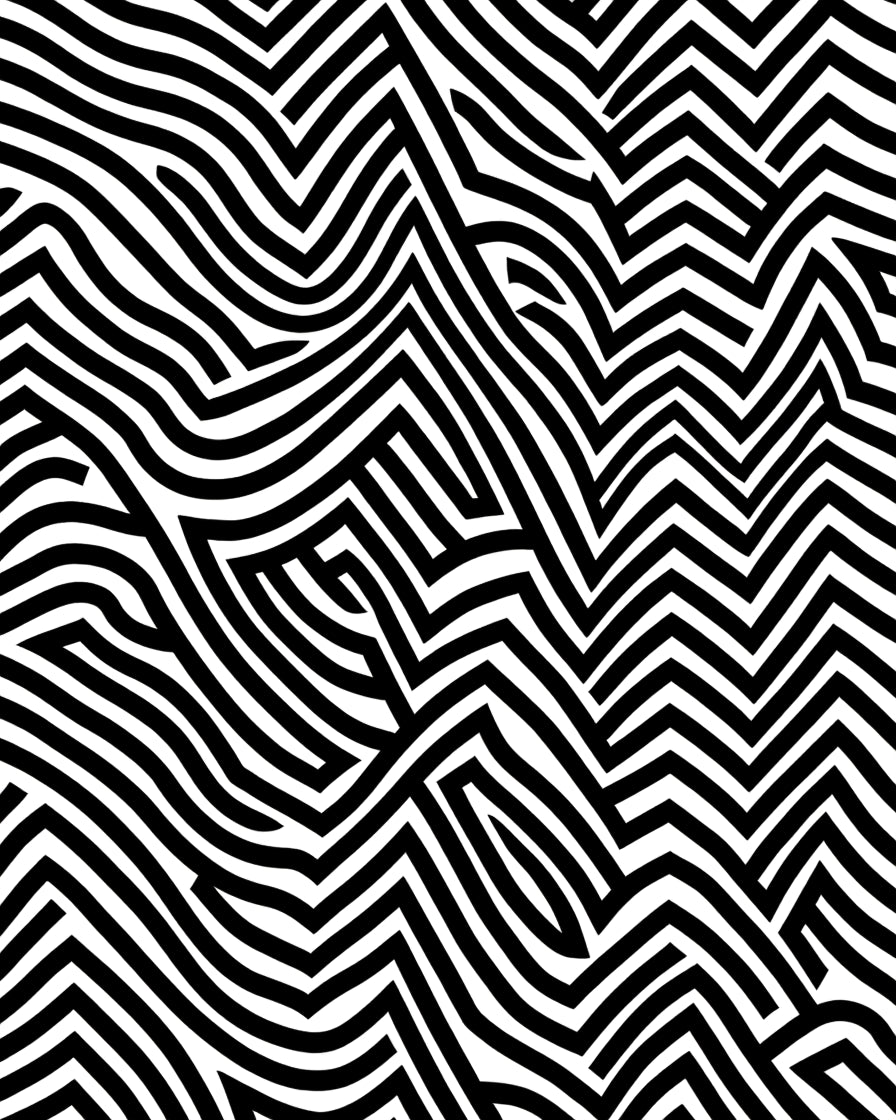 Abstract Black White Woven Lines Rug