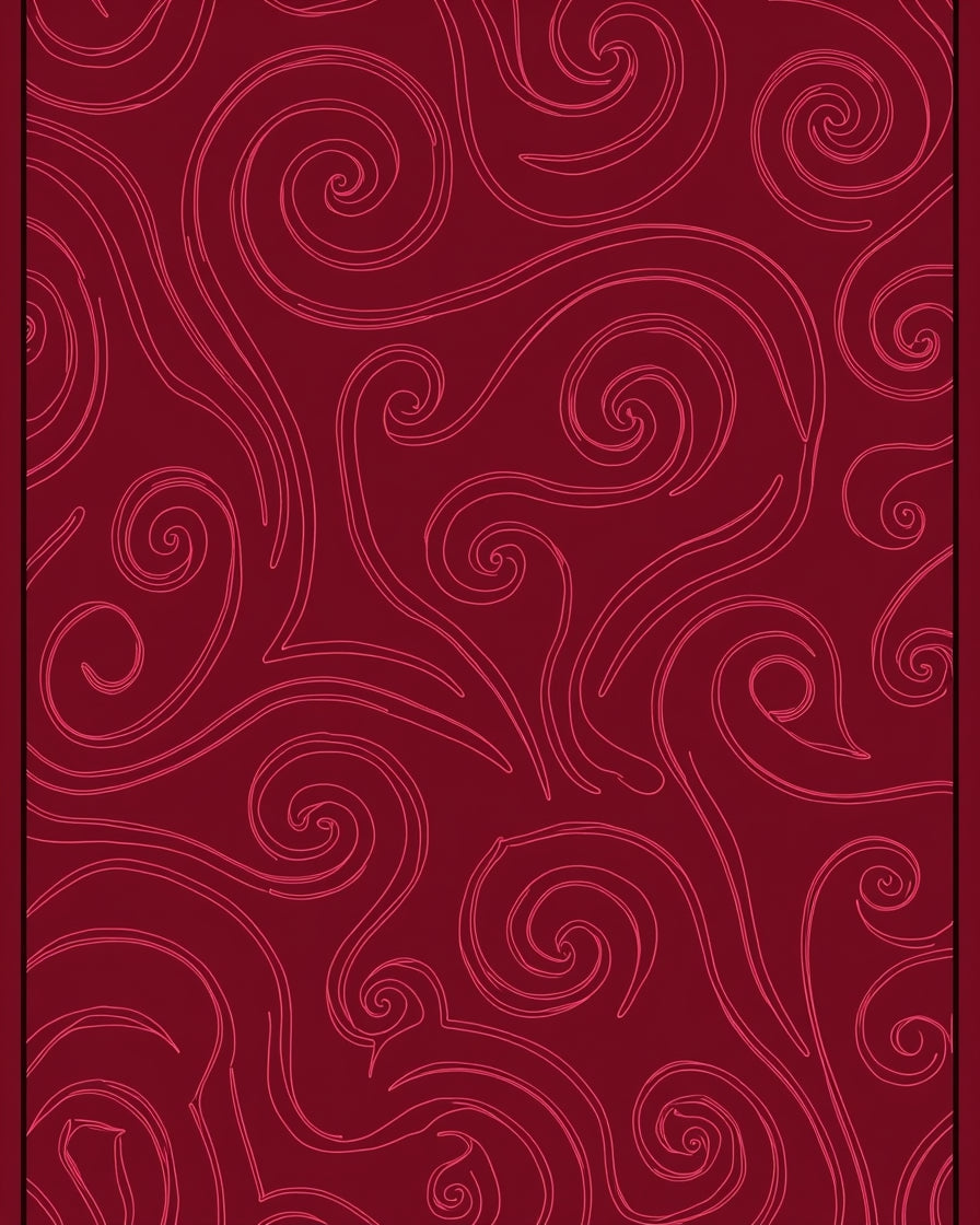 Crimson Swirl Vine Art Rug