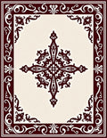 Rich Burgundy Ornamental Cross Rug