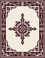 Rich Burgundy Ornamental Cross Rug
