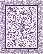 Whimsical Purple Swirl Center Bloom Rug