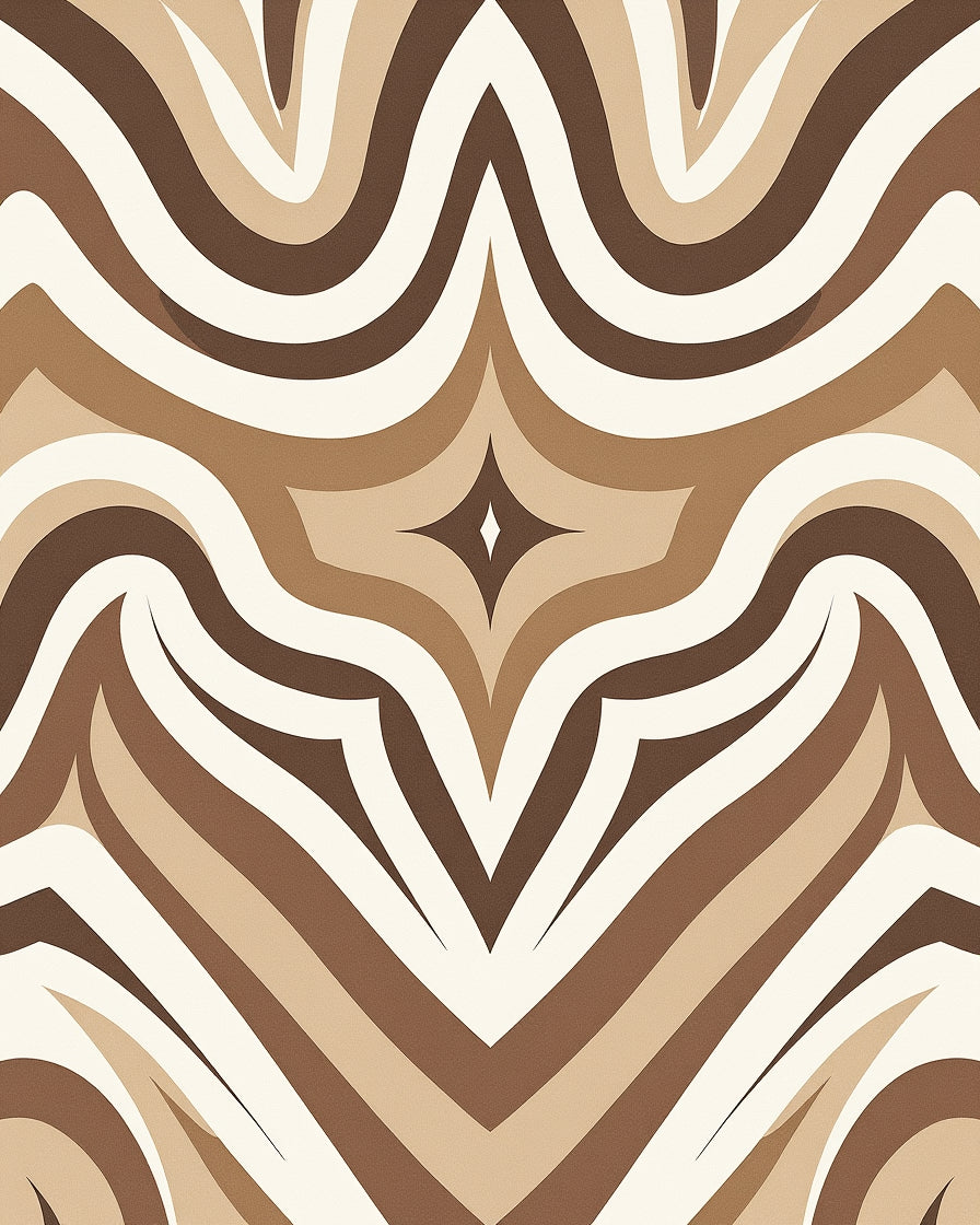 Earthy Neutral Retro Swirl Rug