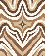 Earthy Neutral Retro Swirl Rug