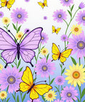 Whimsical Purple Yellow Butterfly Garden Rug