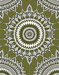 Olive Green Detailed Mandala Rug