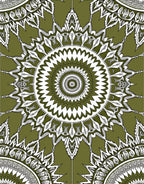 Olive Green Detailed Mandala Rug