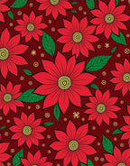 Bold Red Floral Medallion Garden Rug