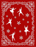 Red Snow Fairy Ballet Dancers Rug