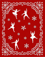 Red Snow Fairy Ballet Dancers Rug