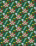 White Red Berry Floral Butterfly Garland Rug
