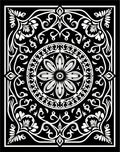 Elegant Black and White Floral Mandala Rug