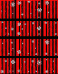 Red Black Snowflake Stripes Rug