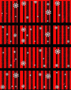 Red Black Snowflake Stripes Rug