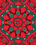 Crimson Teal Mandala Floral Radiance Rug