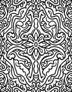 Black White Swirl Organic Abstract Rug