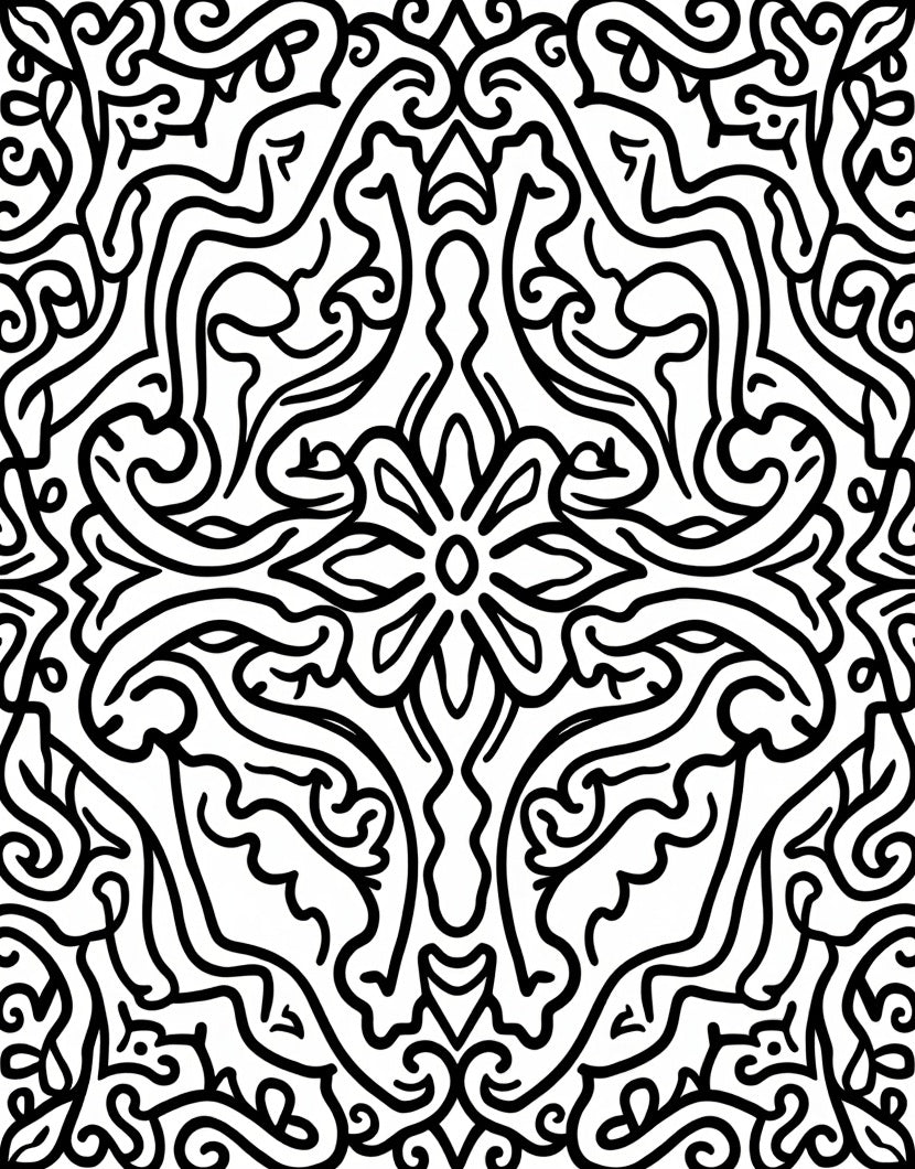 Black White Swirl Organic Abstract Rug