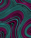 Vibrant Cyan Pink Swirling Lines Rug