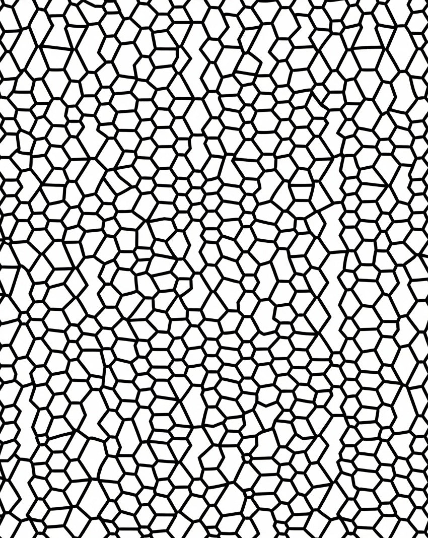 Abstract Black Mesh Mosaic Rug