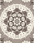 Monochromatic Radial Floral Mandala Rug