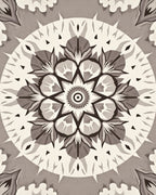 Monochromatic Radial Floral Mandala Rug